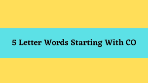 5 Letter Words Starting With Co